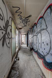 Abandoned Hotel Tropical Corridor Graffiti