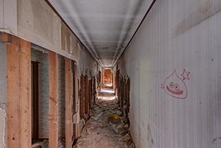 Staff corridor in Hotel Skylove