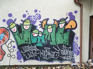 Graffiti on outside of Motel Akatsuki