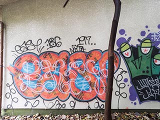 Graffiti on outside of Motel Akatsuki