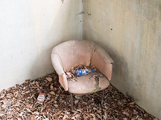 Old chair at Kawano Station