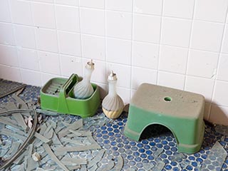 Bathroom in abandoned love hotel Century