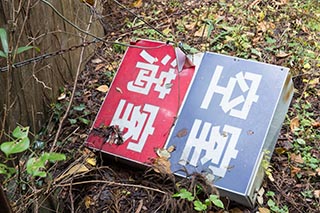 Abandoned Love Hotel Crown Fallen Vacancy/No Vacancy Sign