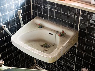 Manager's bathroom sink in Hotel Don Quixote