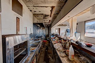 Kitchen of abandoned Japanese Restaurant