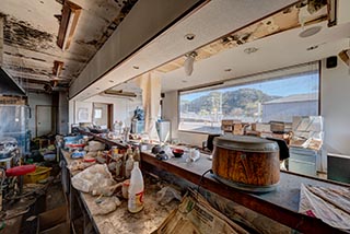 Kitchen of abandoned Japanese Restaurant