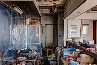 Kitchen of abandoned Japanese Restaurant