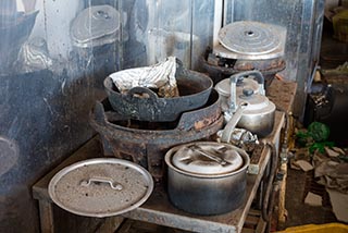 Stove in abandoned Japanese Restaurant