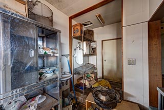 Kitchen of abandoned Japanese Restaurant