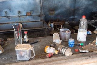 Counter of Abandoned Japanese Restaurant