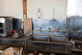 Kitchen of abandoned Japanese Restaurant