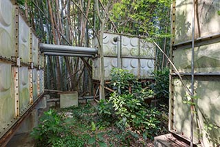 Water tanks behind Queen Château Soapland