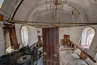 Abandoned Cow Shaped Building Interior