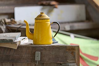 Kettle in Abandoned Japanese Restaurant