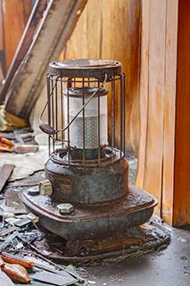 Oil Heater in Abandoned Roadside Restaurant