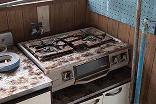 Stove in Abandoned House in Hokkaido, Japan