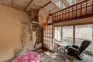 Abandoned Japanese House Living Room