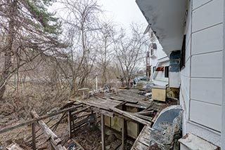 Collapsing Terrace of Abandoned Sun Park Hotel