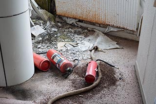 Fire Extinguishers in Abandoned Sun Park Hotel