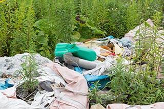 Garbage outside Abandoned Minshuku in Hokkaido, Japan