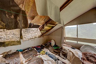 Hole in Roof of Abandoned Minshuku