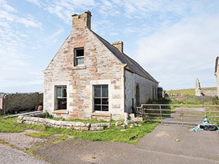 abandoned stone storehouse