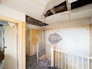 upstairs landing in abandoned house