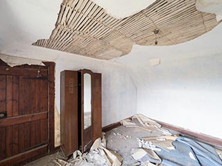 bedroom in abandoned house