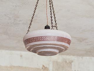 ceiling light in abandoned house