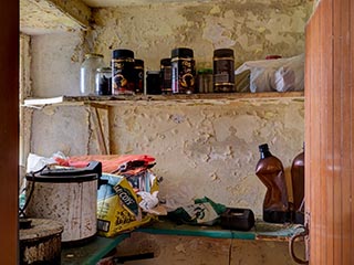 tiny storeroom in abandoned house