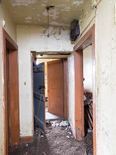 rear hallway in abandoned house