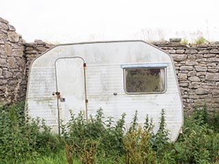 dirty old caravan