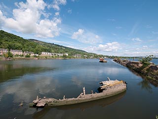 Wrecked Boat in Bowling Harbour, Scotland