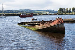 Abandoned Boat in Bowling Harbour, Scotland