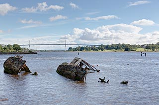 Abandoned Boats in Bowling Harbour, Scotland