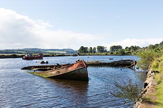 Abandoned Boat in Bowling Harbour, Scotland