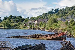 Abandoned Boat in Bowling Harbour, Scotland