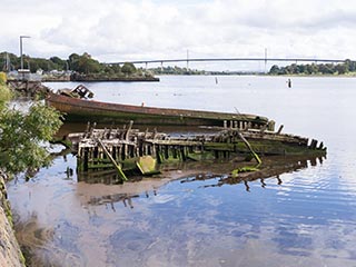 Abandoned Boats in Bowling Harbour, Scotland