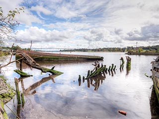 Abandoned Boat in Bowling Harbour, Scotland