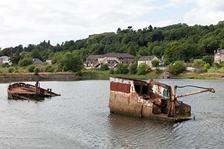 Sunken Coaster in Bowling Harbour, Scotland