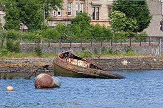 Abandoned Boat in Bowling Harbour, Scotland