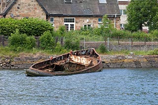 Abandoned Boat in Bowling Harbour, Scotland