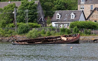 Abandoned Boat in Bowling Harbour, Scotland