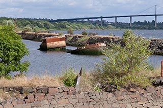 Sunken Coaster in Bowling Harbour, Scotland