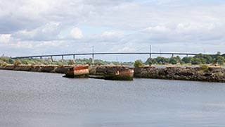 Sunken Coaster in Bowling Harbour, Scotland