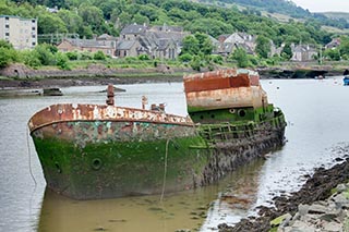 Abandoned Boat in Bowling Harbour, Scotland