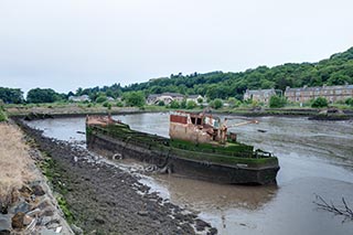 Sunken Coaster in Bowling Harbour, Scotland