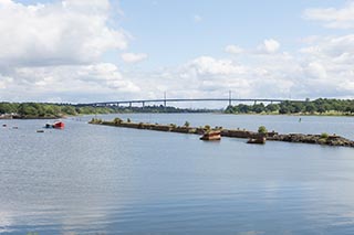 Sunken Coaster in Bowling Harbour, Scotland