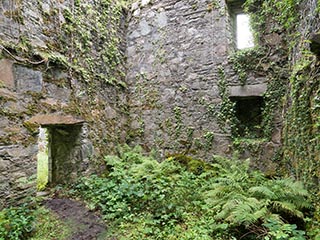 interior of ruined tower