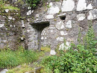 entrance to kitchen and great hall, looking out